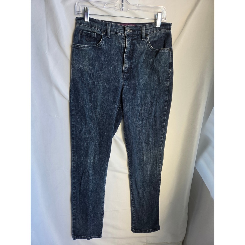 Gloria Vanderbilt Amanda Jeans Womens Blue Dark Wash Classic High Tapered